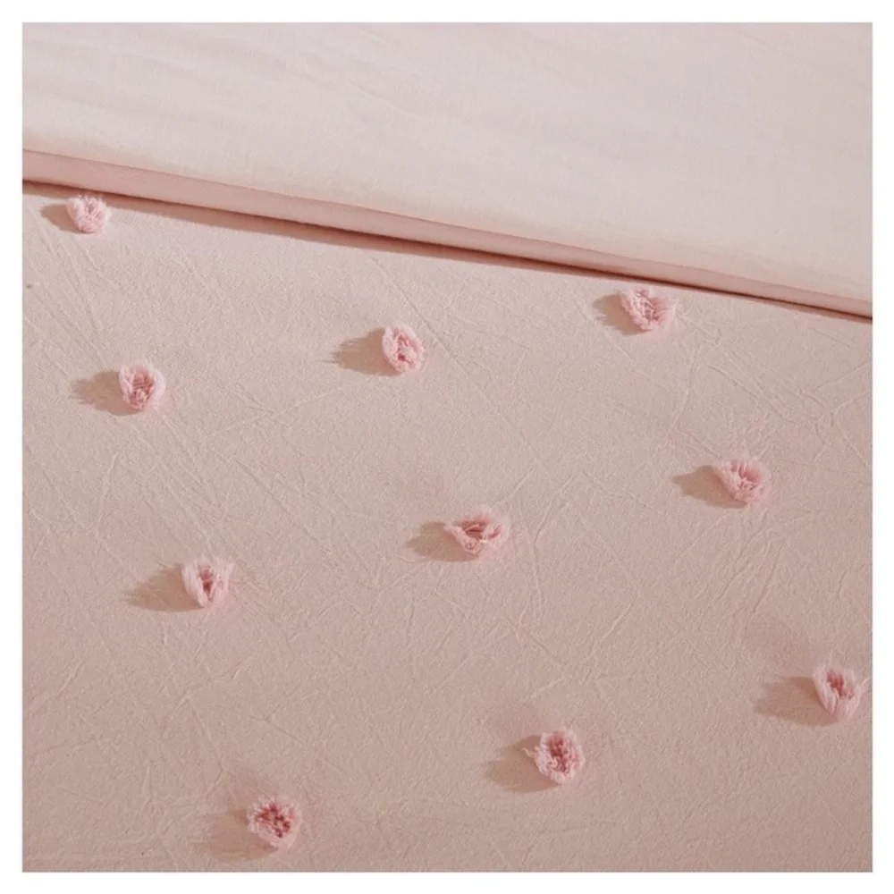 5pc Twin/Twin Extra Long Urban Habitat Kay Cotton Jacquard Duvet Cover Set Pink: